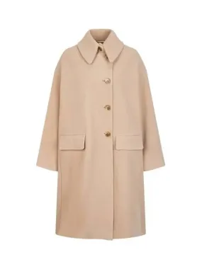 Overseas station season big chance 8 18 women s brushed wool button up collar coat beige 270526