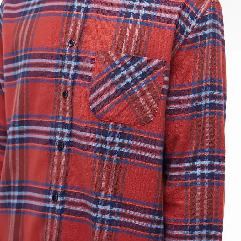 Pau Button Down Check Shirt, Red