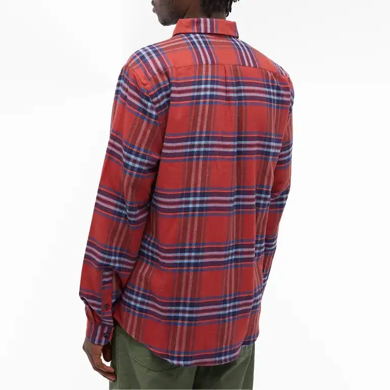 Pau Button Down Check Shirt, Red