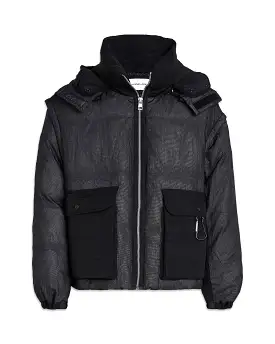 Piumino Calvin Klein Jeans Quilted Mesh Puffer Jacket Nero