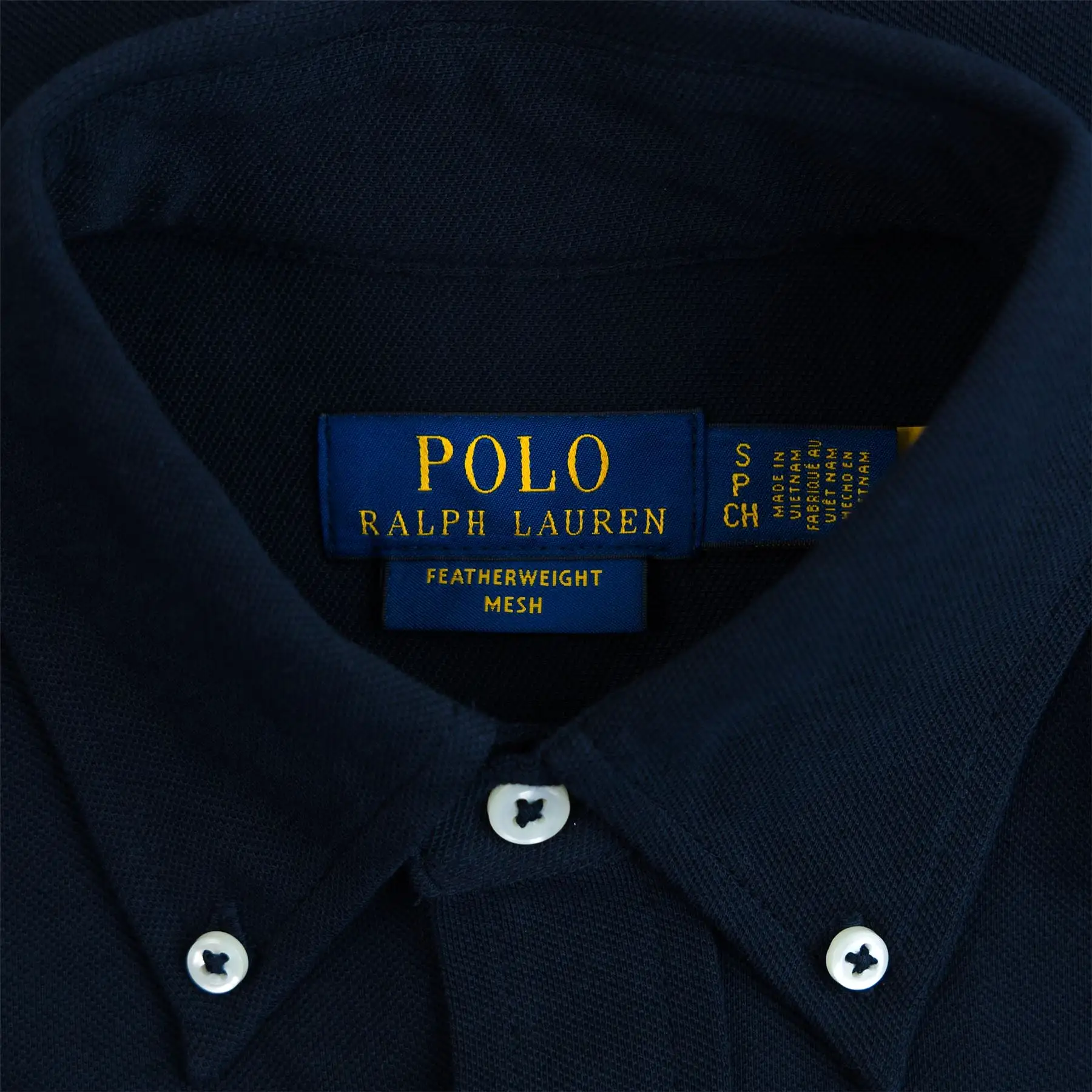 Polo Golf Button Down Cotton Pique Shirt Aviator Navy - SS24