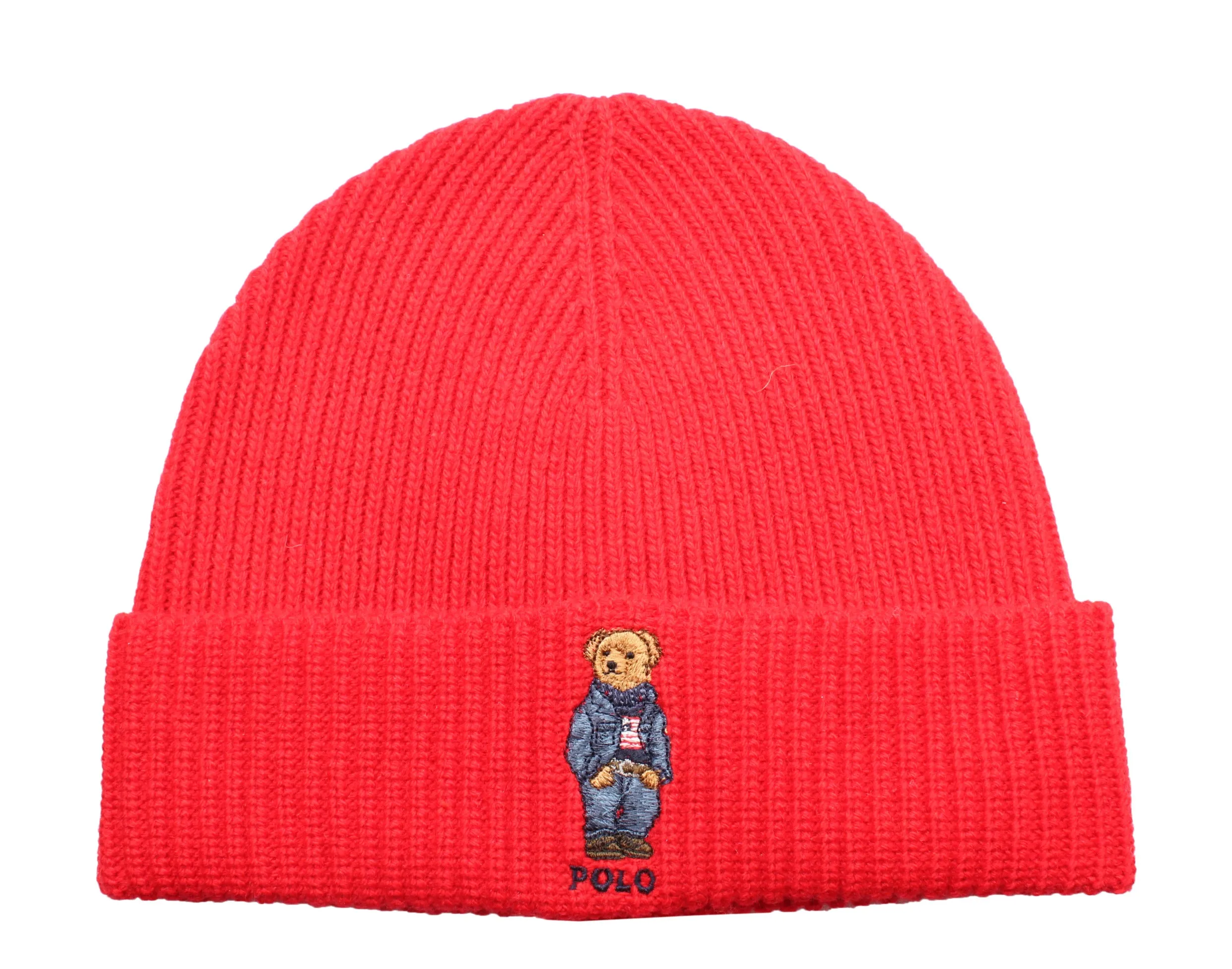 Polo Ralph Lauren Polo Bear Jean Jacket Sweater Knit Cuffed Hat