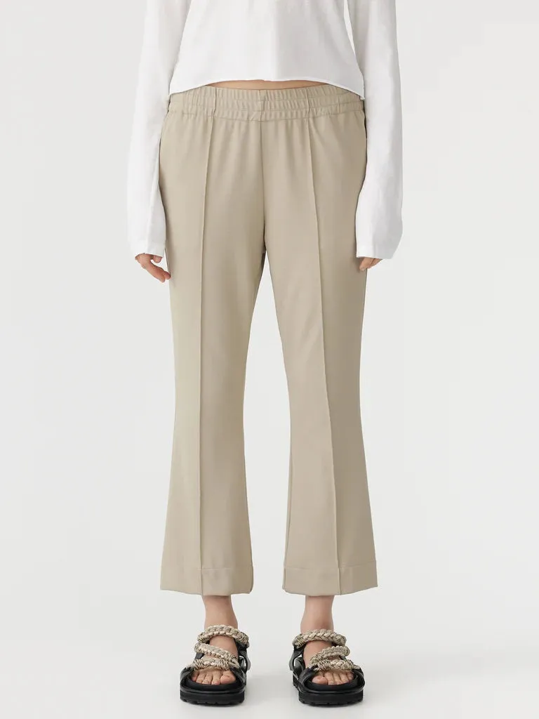 (PRE-ORDER) TWILL FLARED PANT - LIGHT TAN