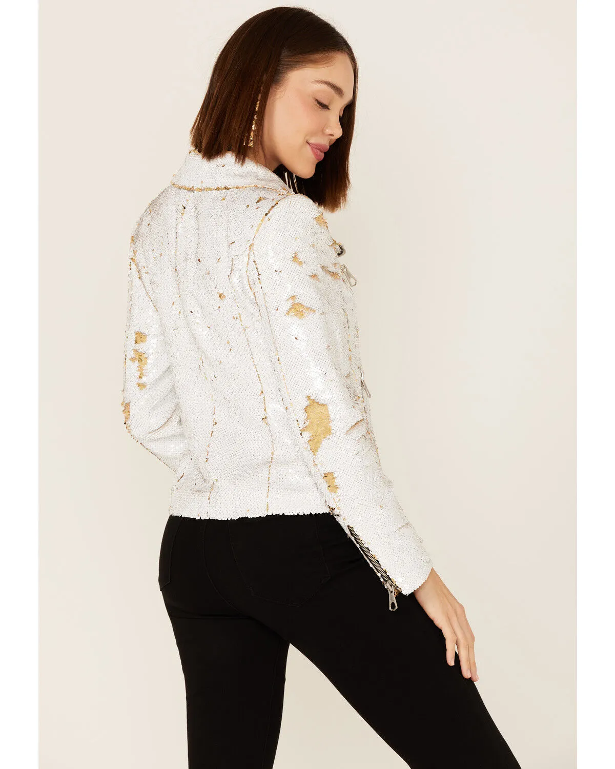 Product Name:  Any Old Iron Women's Sequined Moto Jacket