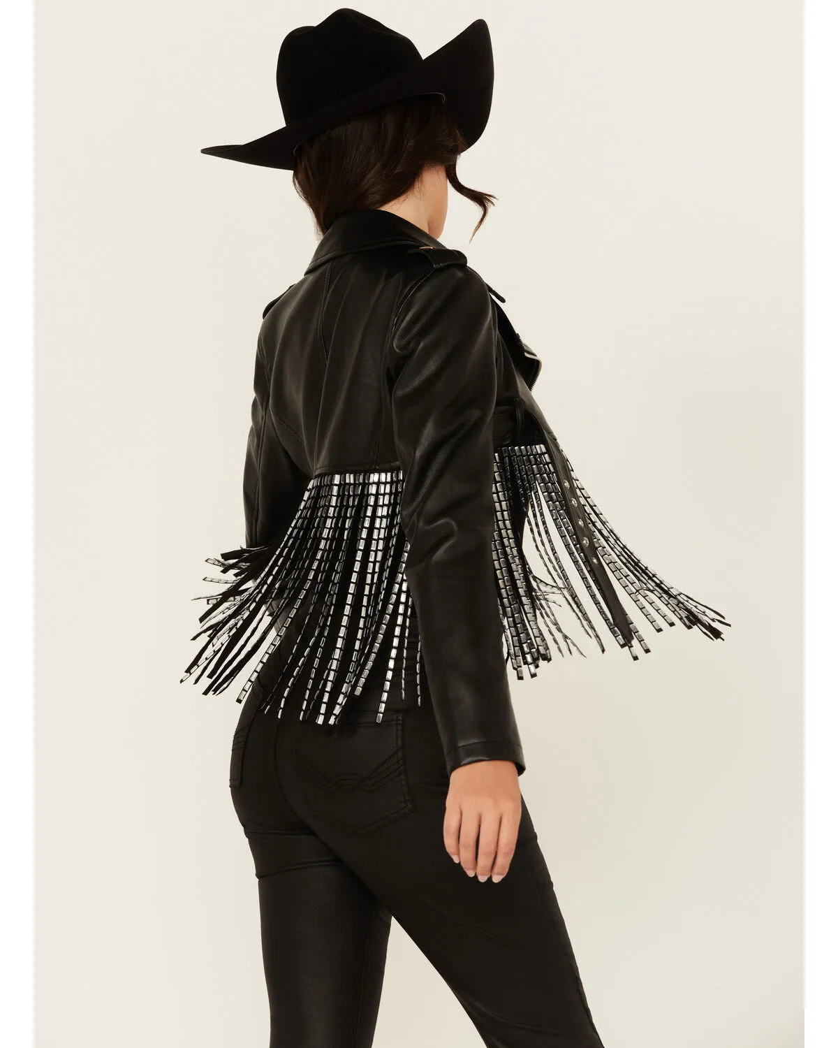 Product Name:  Azalea Wang Women's Jette Cropped Fringe Moto Jacket