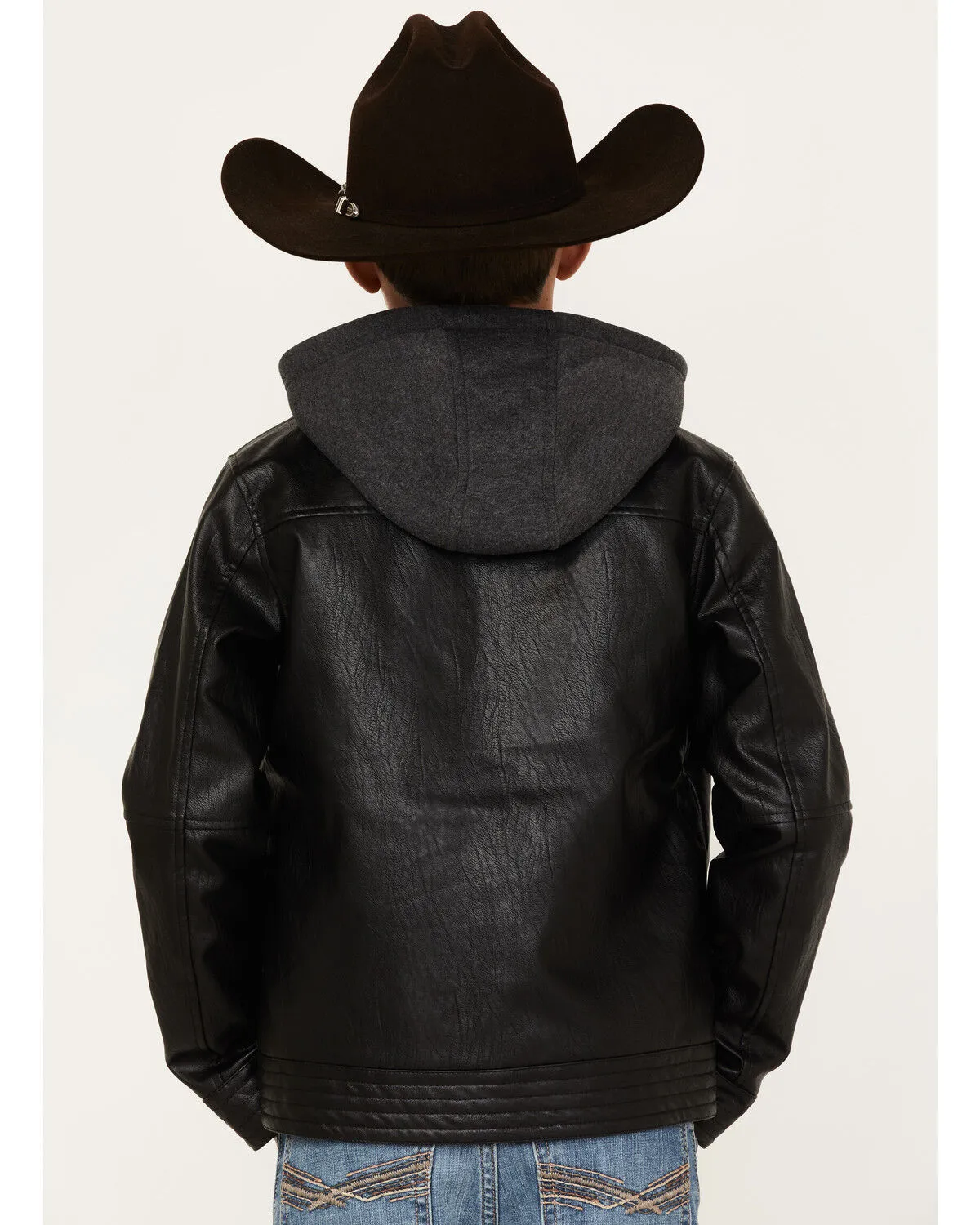 Product Name:  Cody James Boys' Hooded Faux Leather Moto Jacket