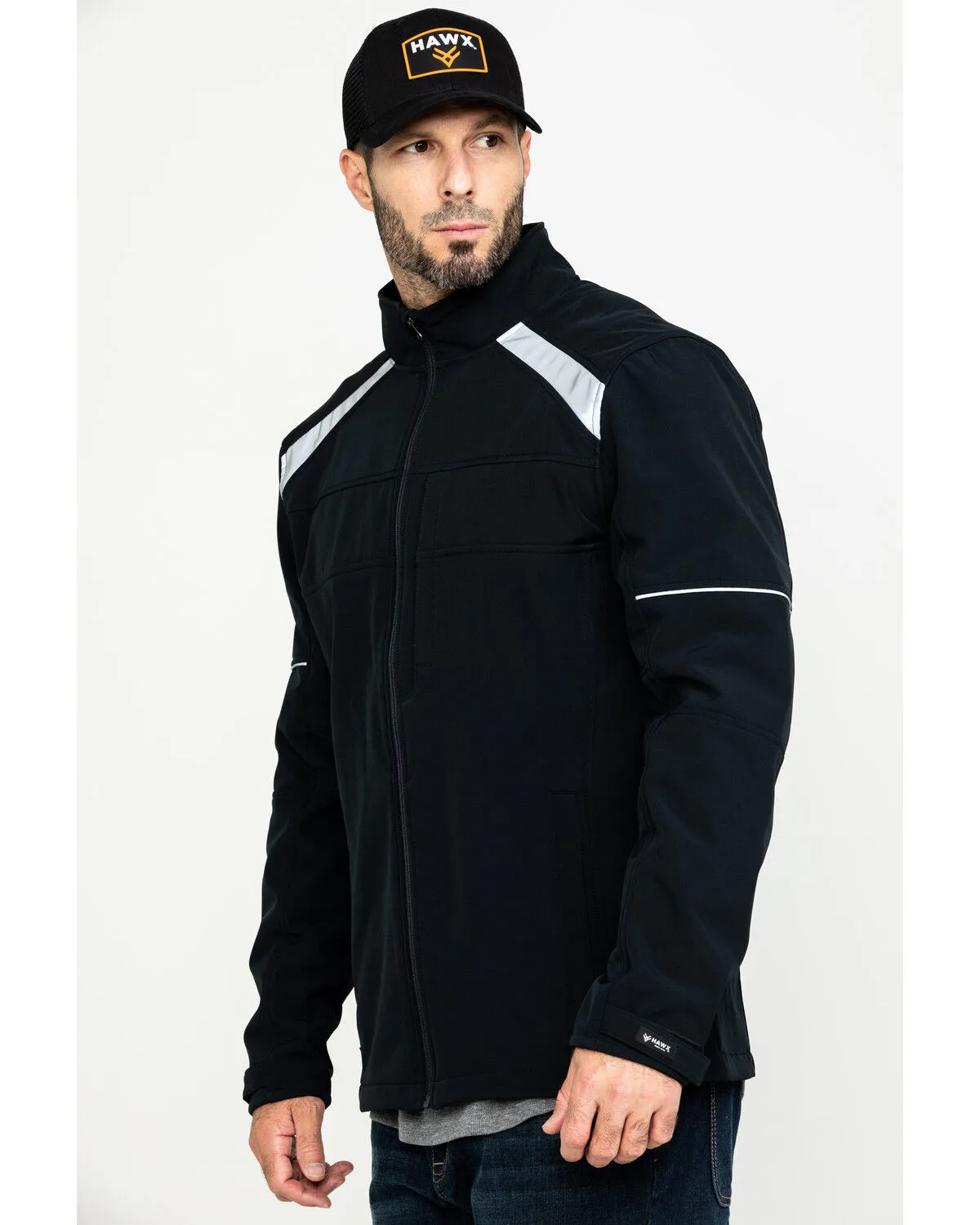 Product Name:  Hawx Men's Reflective Polar Fleece Moto Work Jacket - Tall