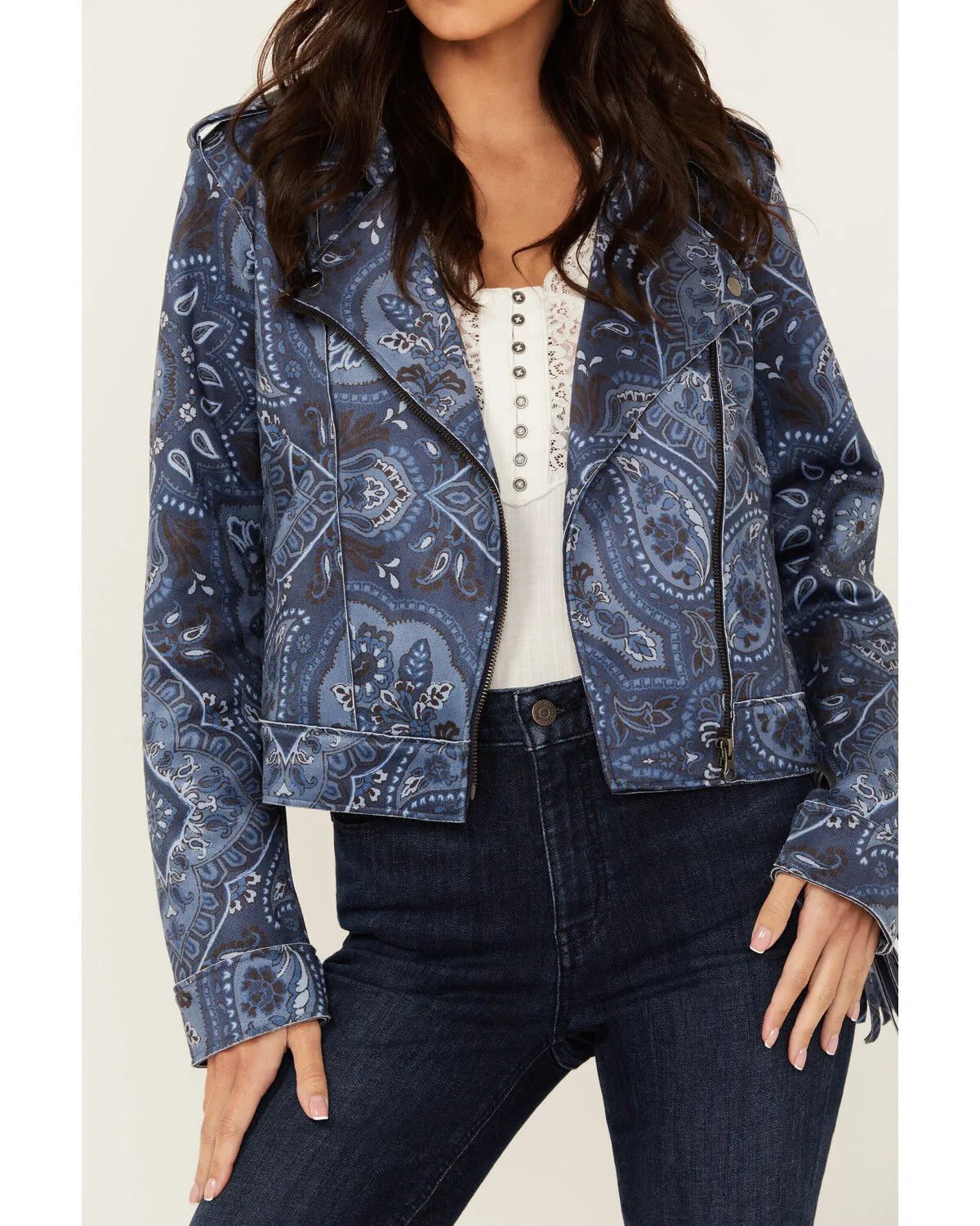 Product Name:  Idyllwind Women's Banbury Printed Faux Suede Moto Jacket