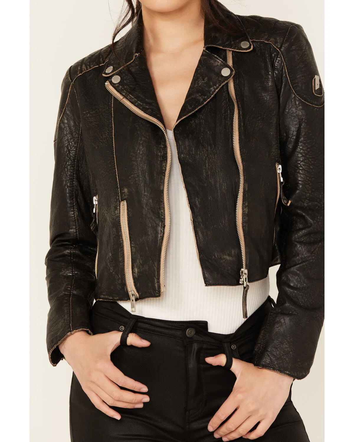 Product Name:  Mauritius Leather Women's Leather Moto Jacket