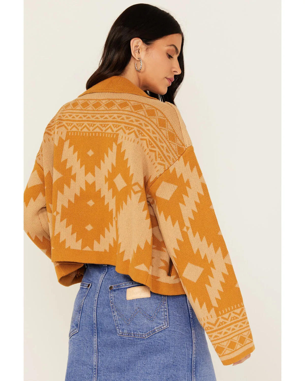 Product Name:  Miss Me Women's Southwestern Print Knit Moto Jacket