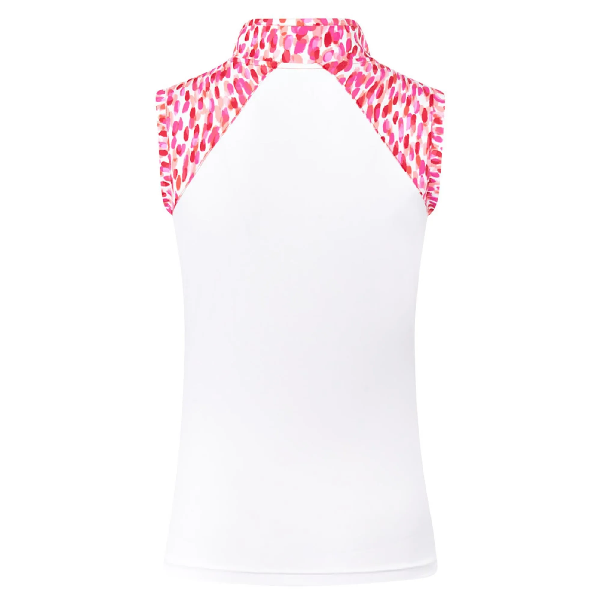 Pure Golf Freda Sleeveless Ladies Golf Polo Shirt Petal Polka