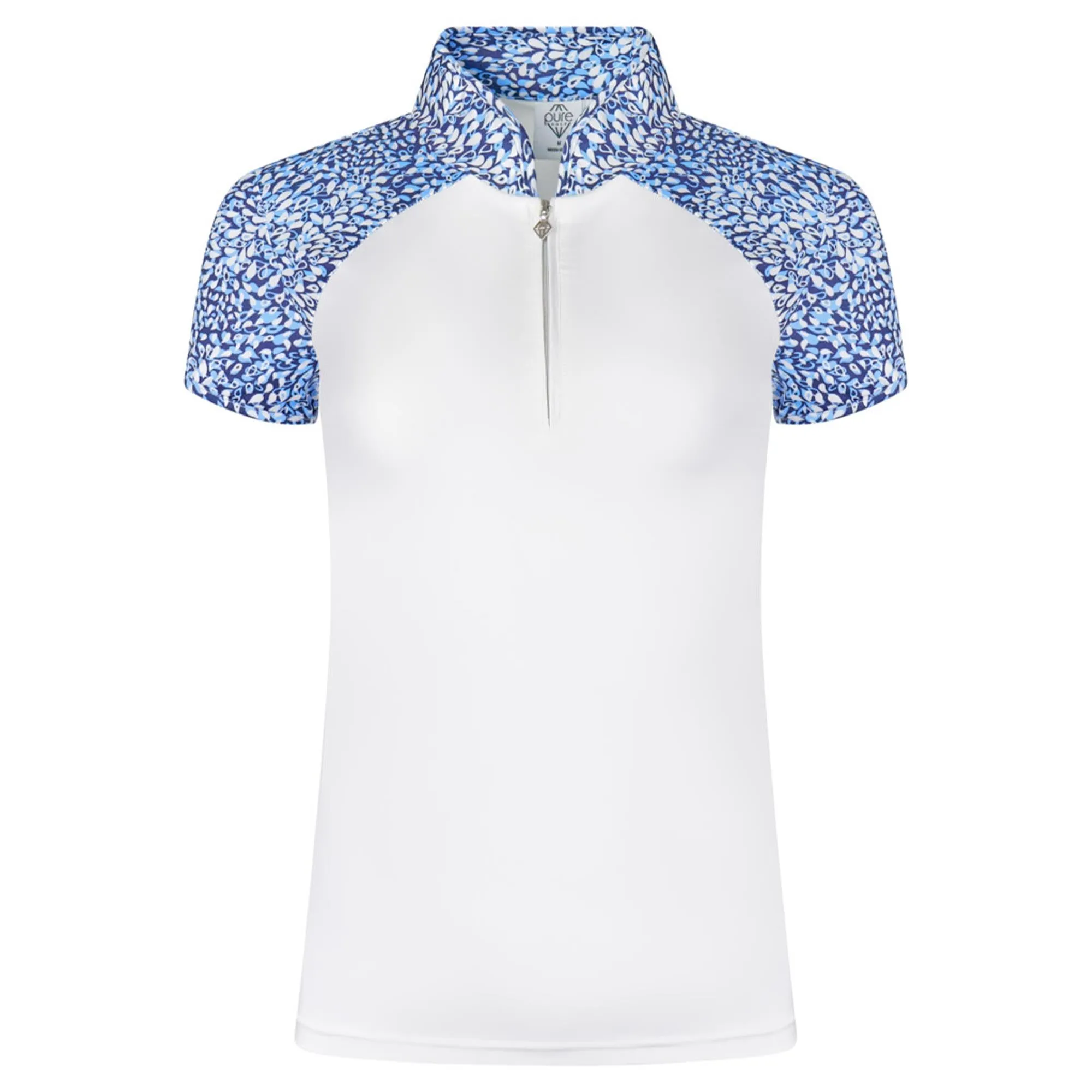 Pure Golf Spirit Cap Sleeve Ladies Golf Polo Pear Drop Sapphire