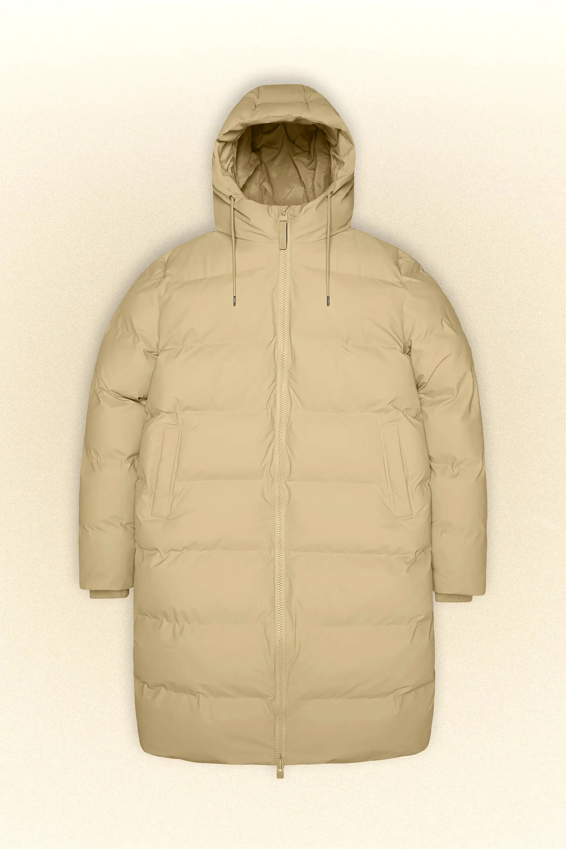 RAINS AI23-24 Alta Long Puffer Jacket Sand