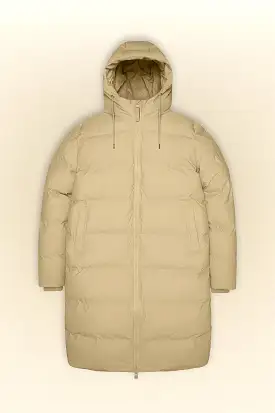 RAINS AI23-24 Alta Long Puffer Jacket Sand