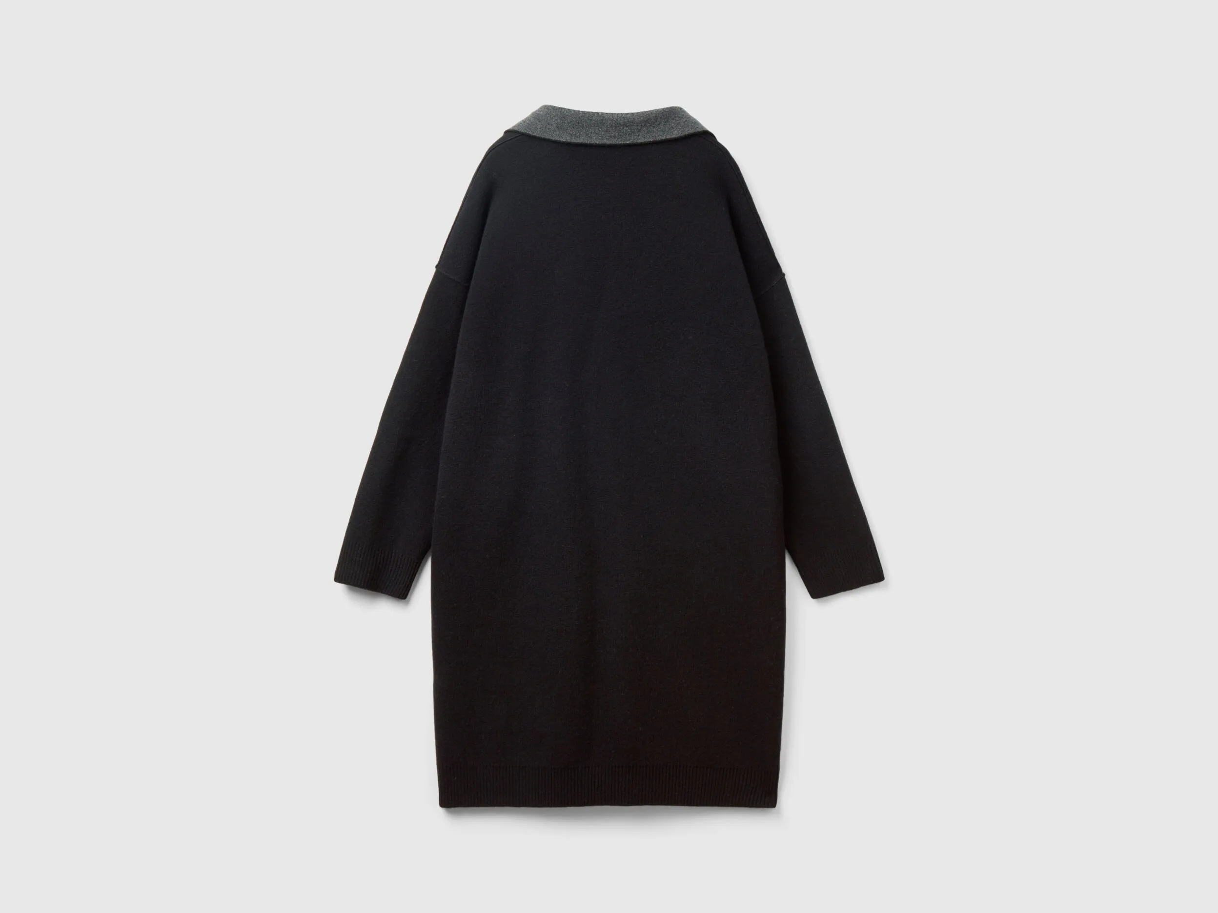 Reversible knit coat - Black | Benetton