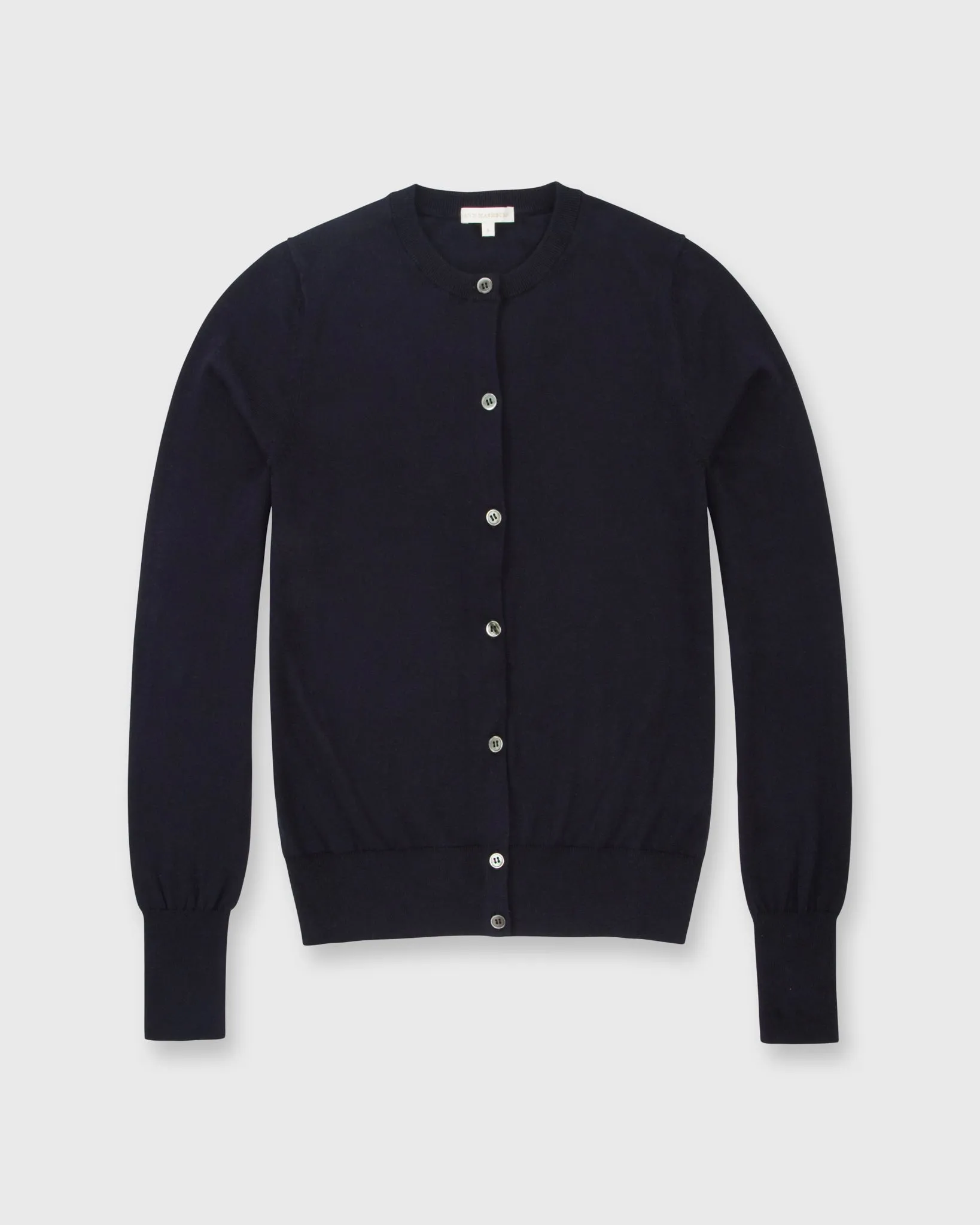 Rosie Cardigan in Neat Navy Cotton/Cashmere