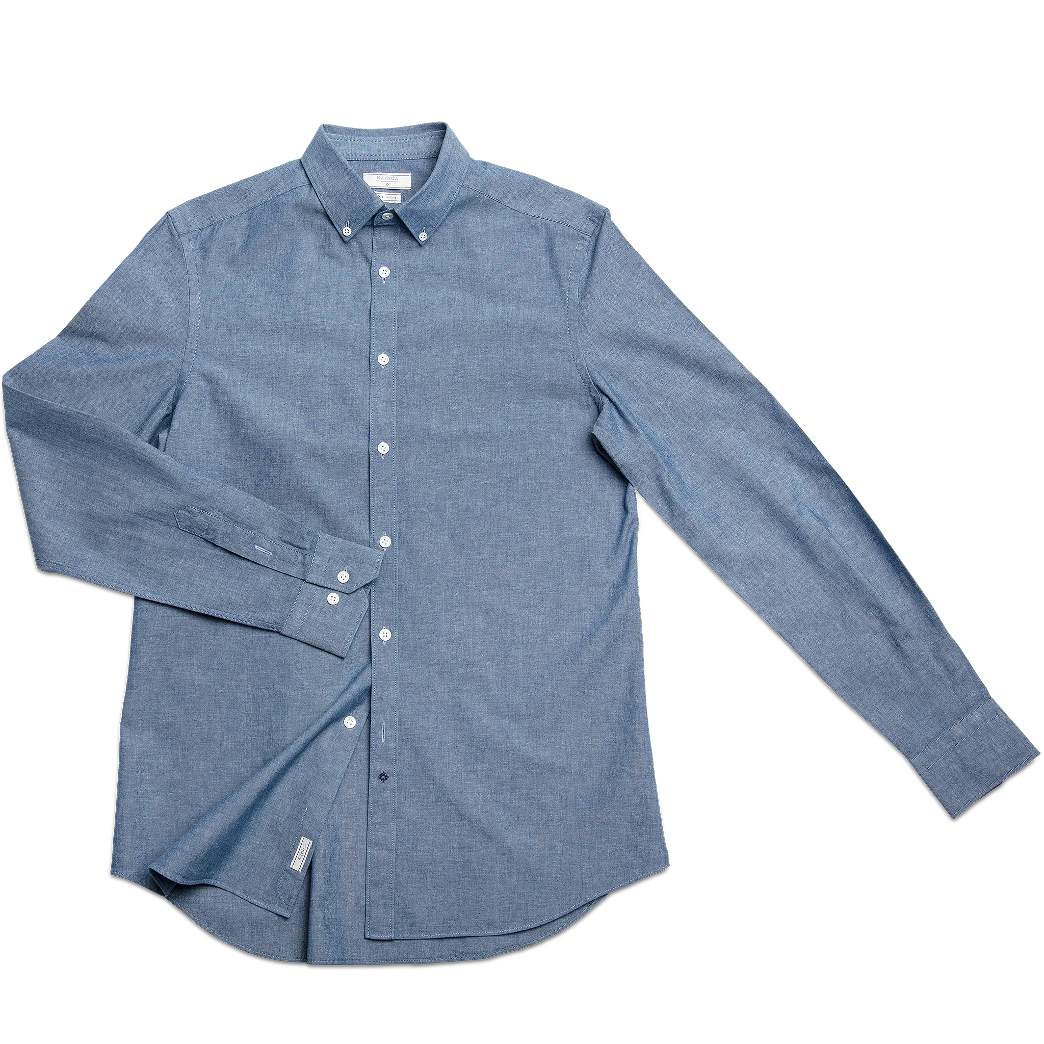 Sandre shirt botton down indigo cotton (ocean blue)