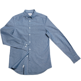 Sandre shirt botton down indigo cotton (ocean blue)