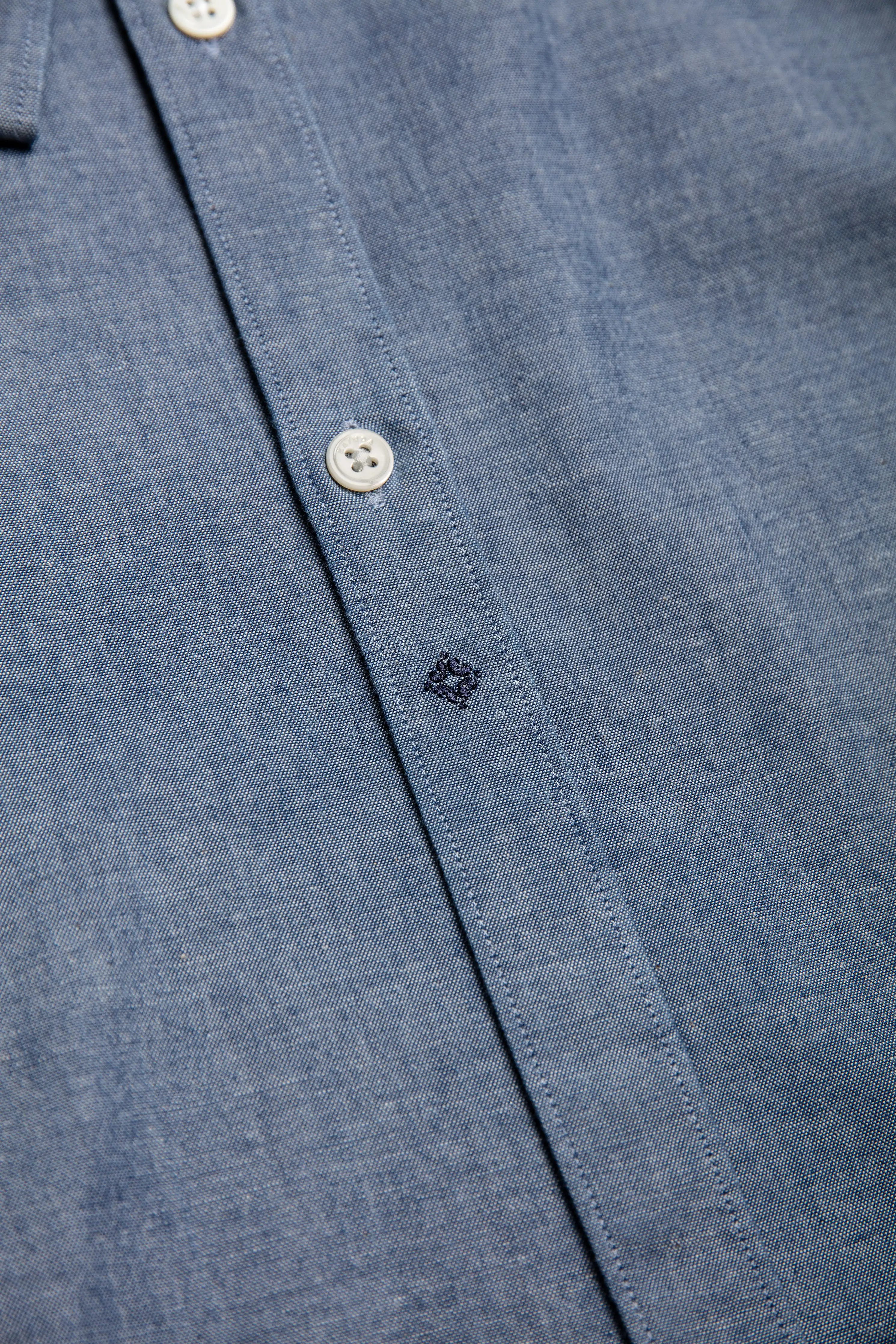 Sandre shirt botton down indigo cotton (ocean blue)