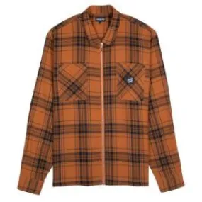 Santa Cruz El Jefe Long Sleeve Mens Shirt - Terracotta Check