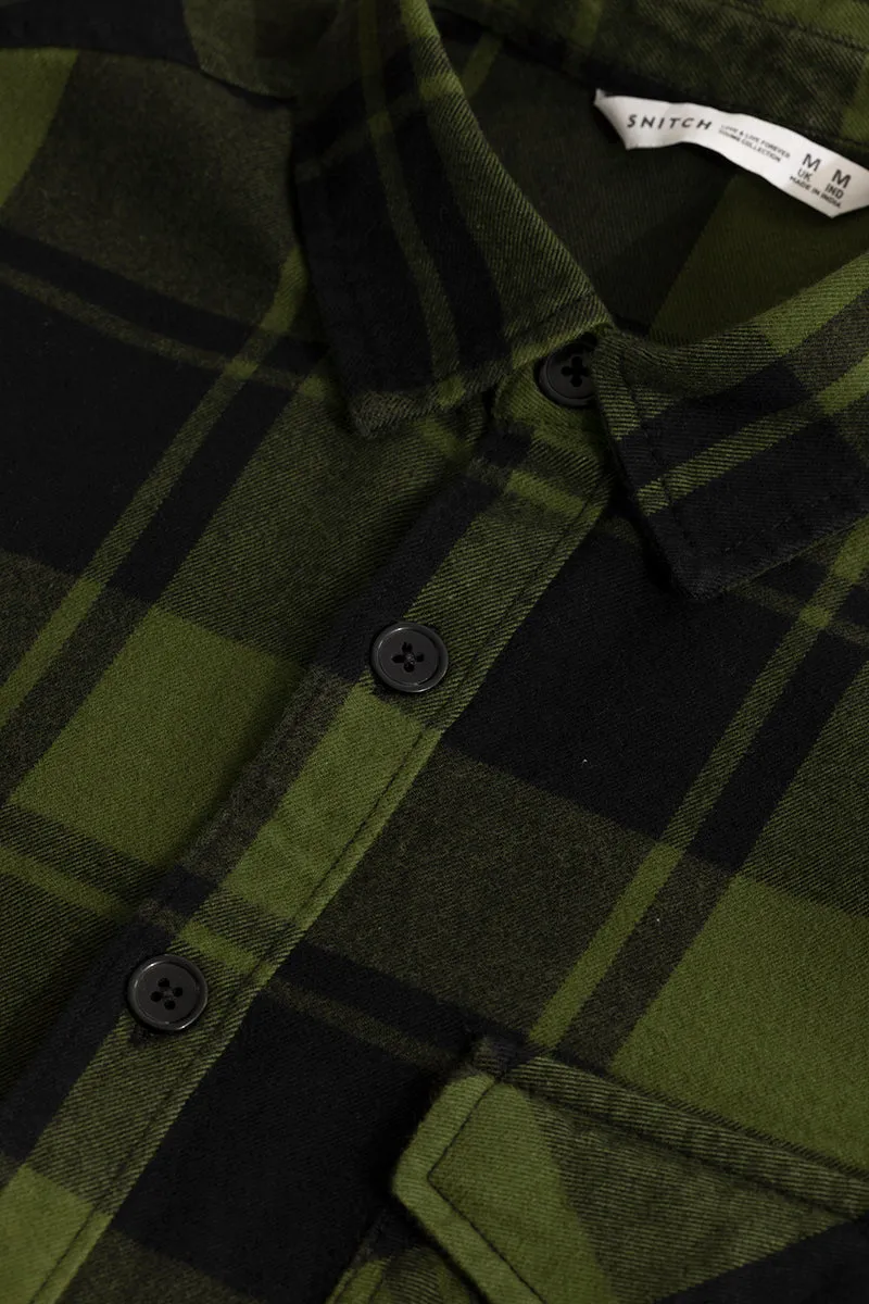 Square Grid Green Checks Shirt