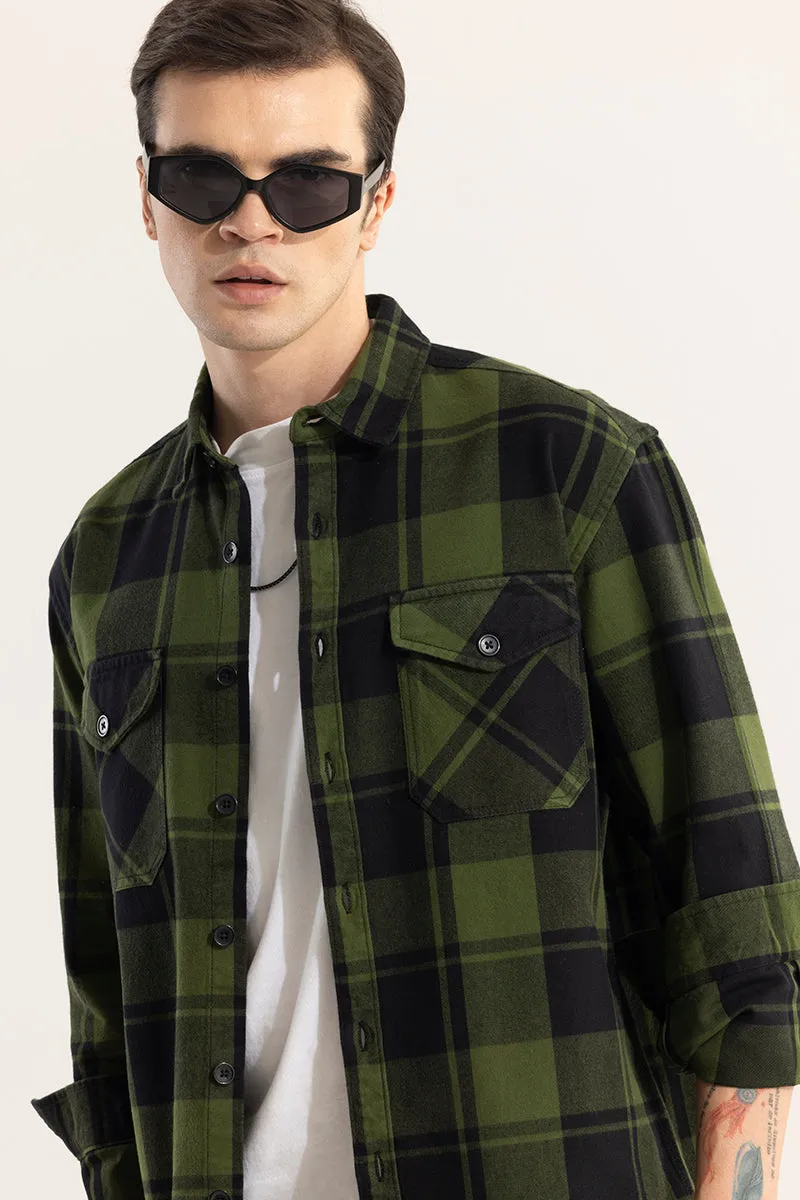 Square Grid Green Checks Shirt