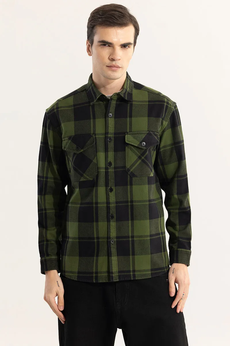 Square Grid Green Checks Shirt