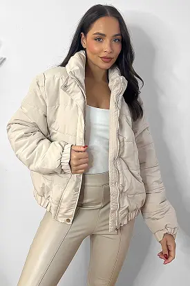 Stone High Neck Puffer Jacket