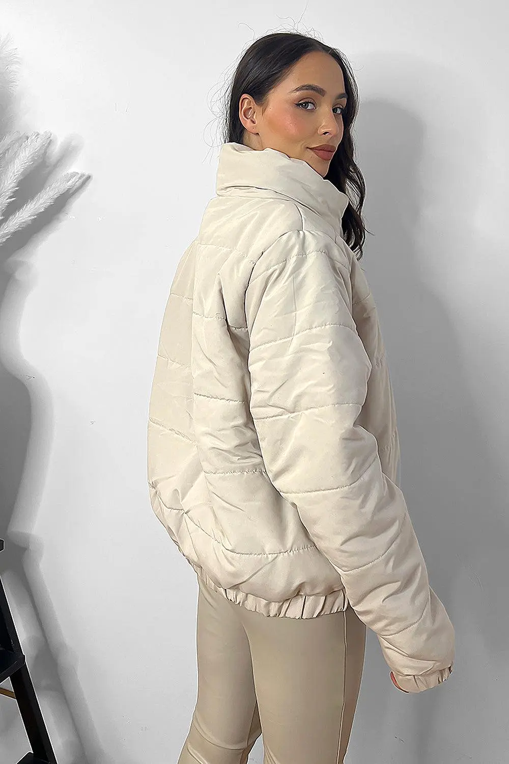 Stone High Neck Puffer Jacket