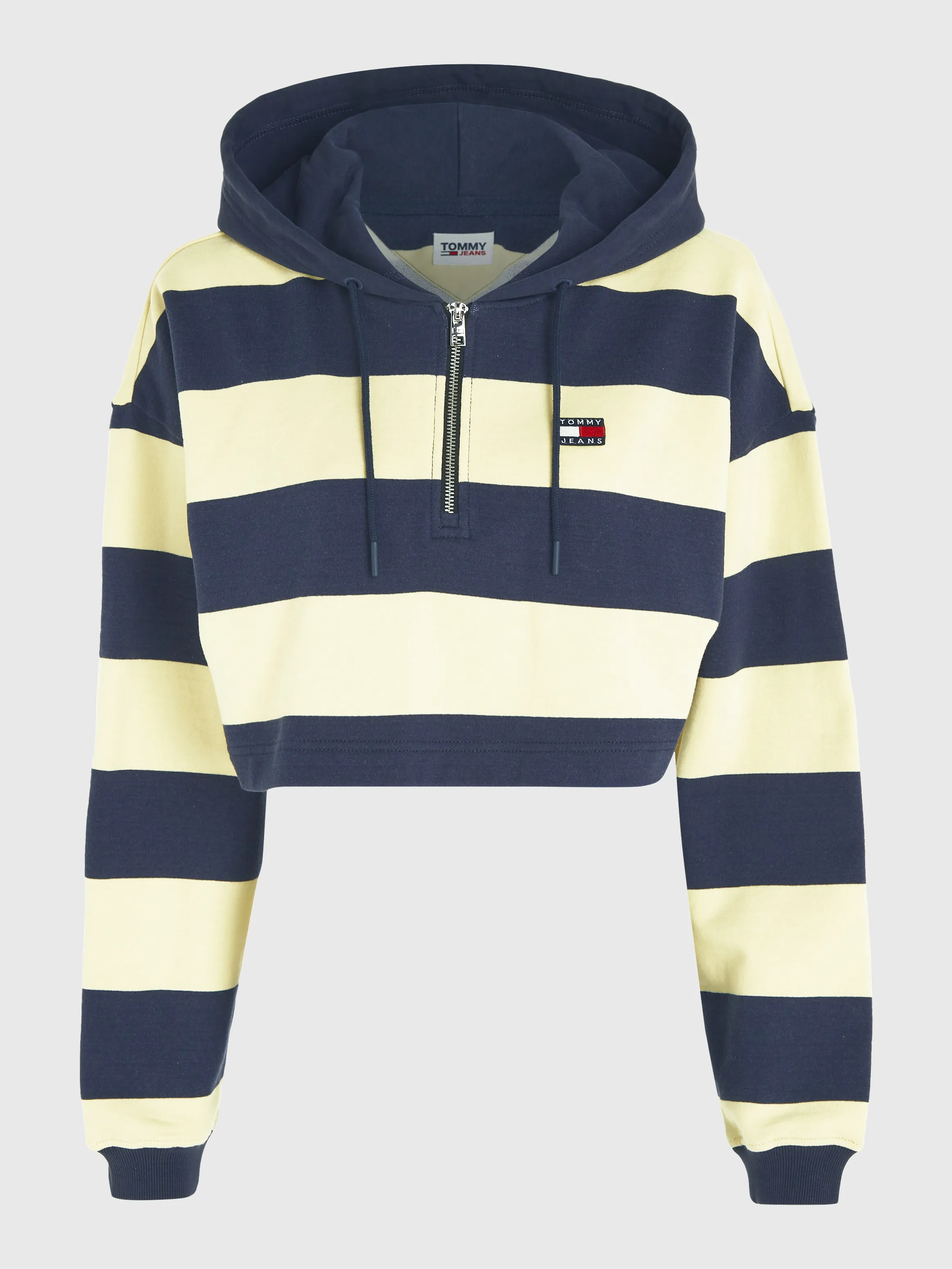 Stripe Quarter-Zip Cropped Hoodie | Sweatshirts & Hoodies | Tommy Jeans