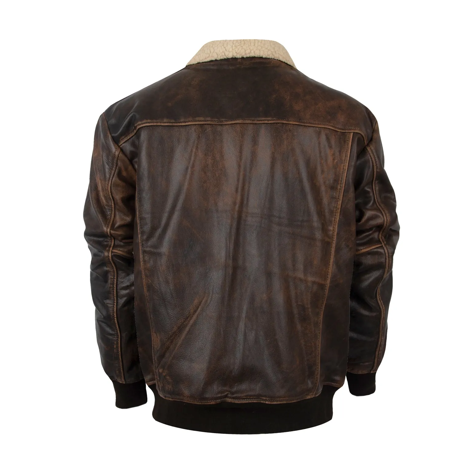 STS Ranchwear Mens Vintage Bomber Vintage Brown Leather Leather Jacket