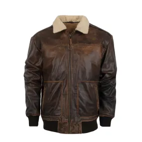 STS Ranchwear Mens Vintage Bomber Vintage Brown Leather Leather Jacket