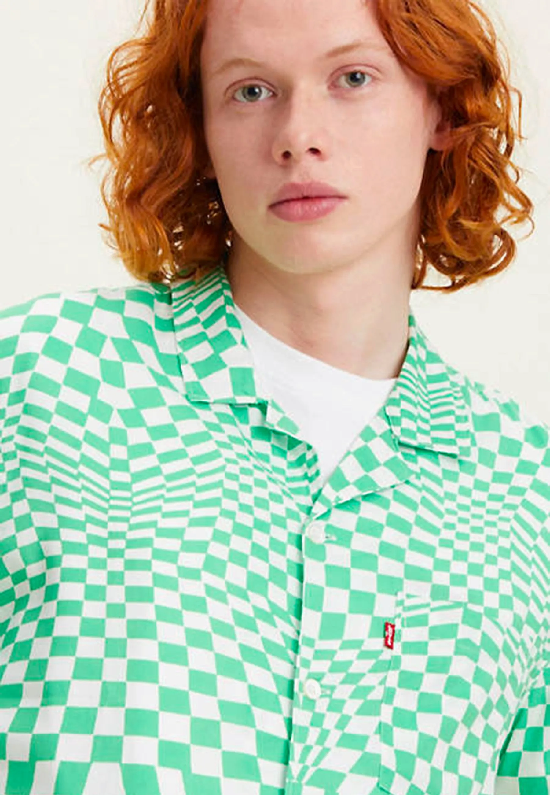 Sunset Camp Shirt - Trippy Checks Green