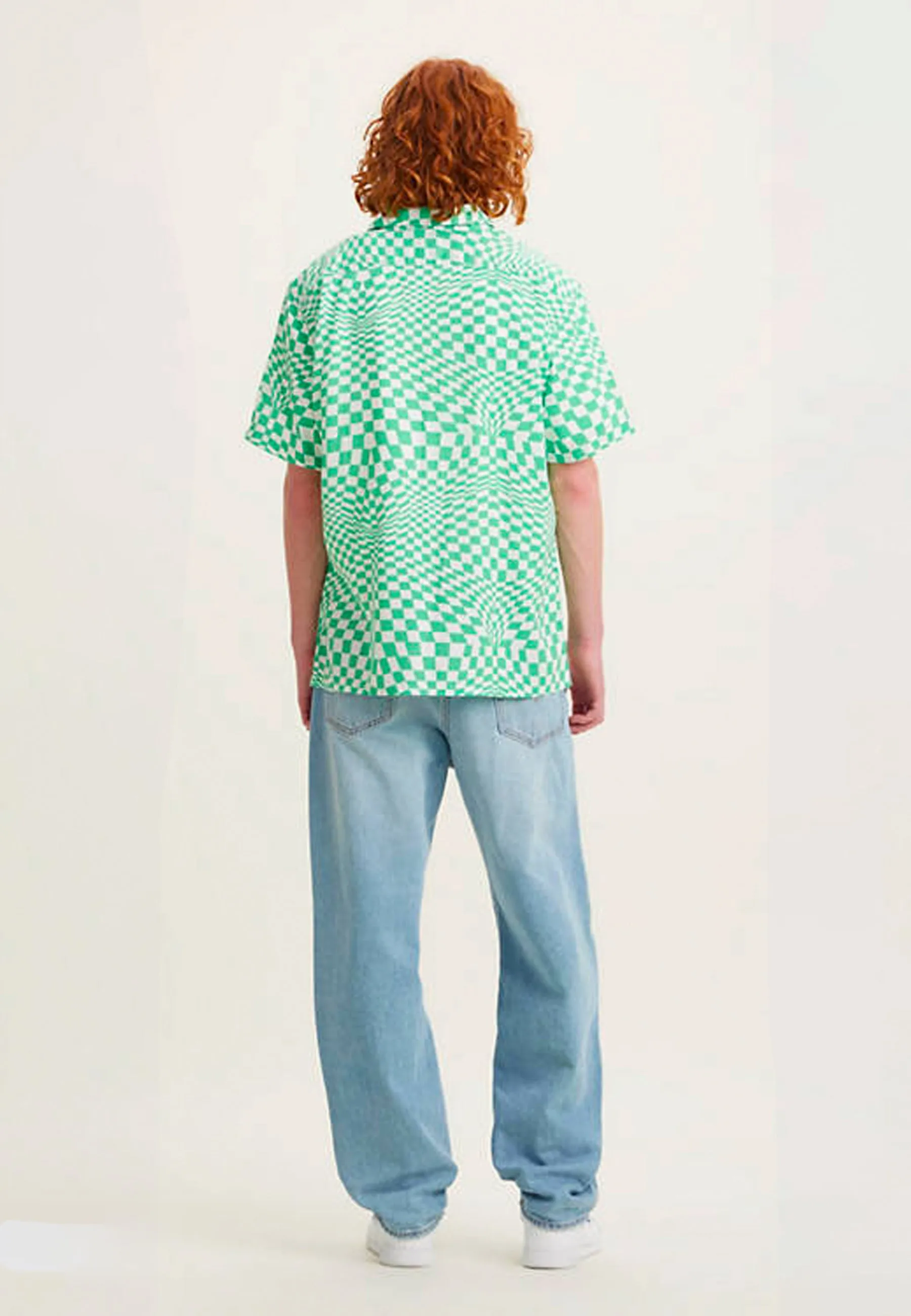 Sunset Camp Shirt - Trippy Checks Green