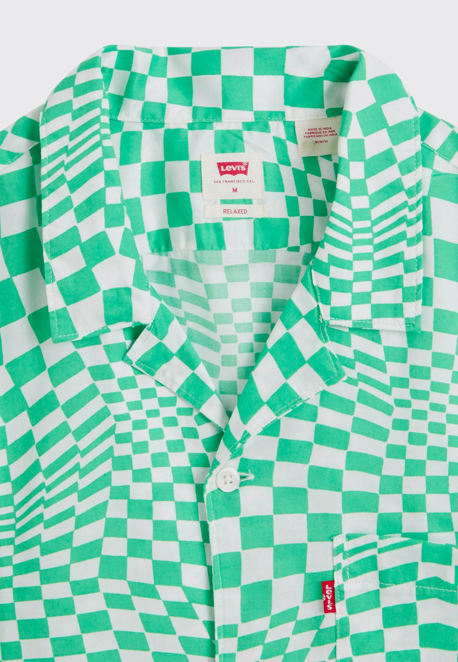 Sunset Camp Shirt - Trippy Checks Green