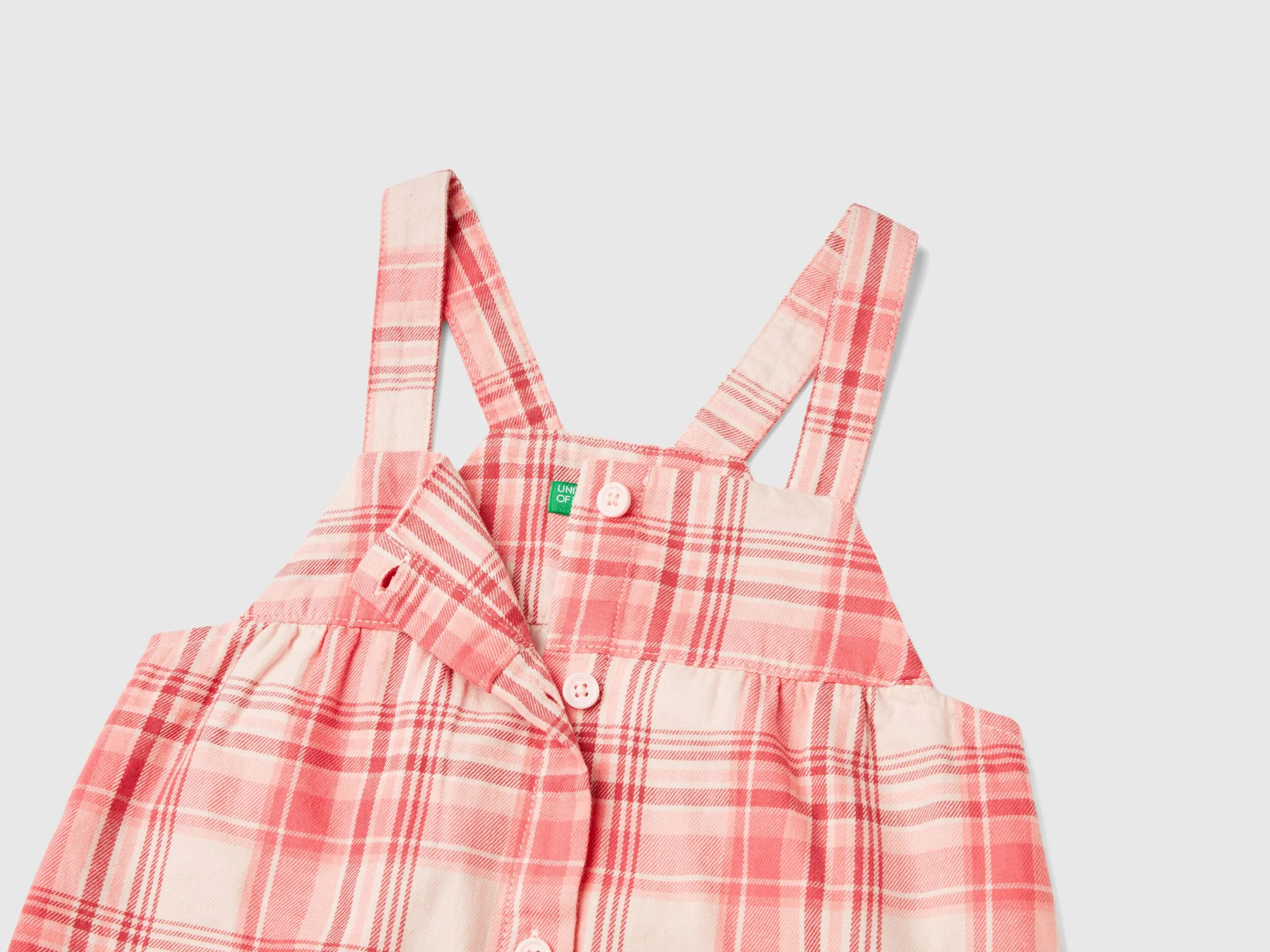 Tartan dungaree dress - Multi-color | Benetton