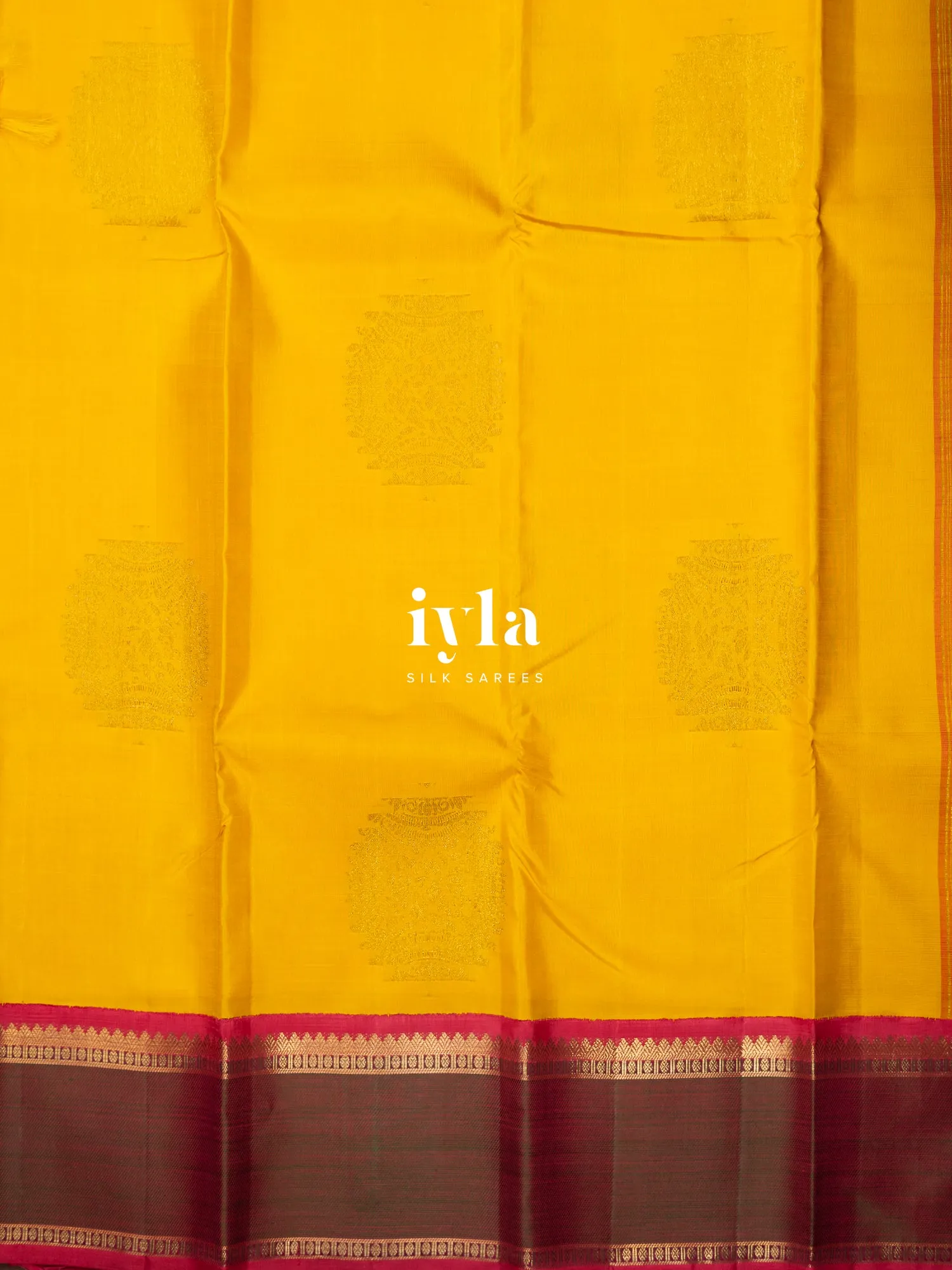 The Amber Yellow Iconic Radiance Kanjeevaram in Pure Gold Zari