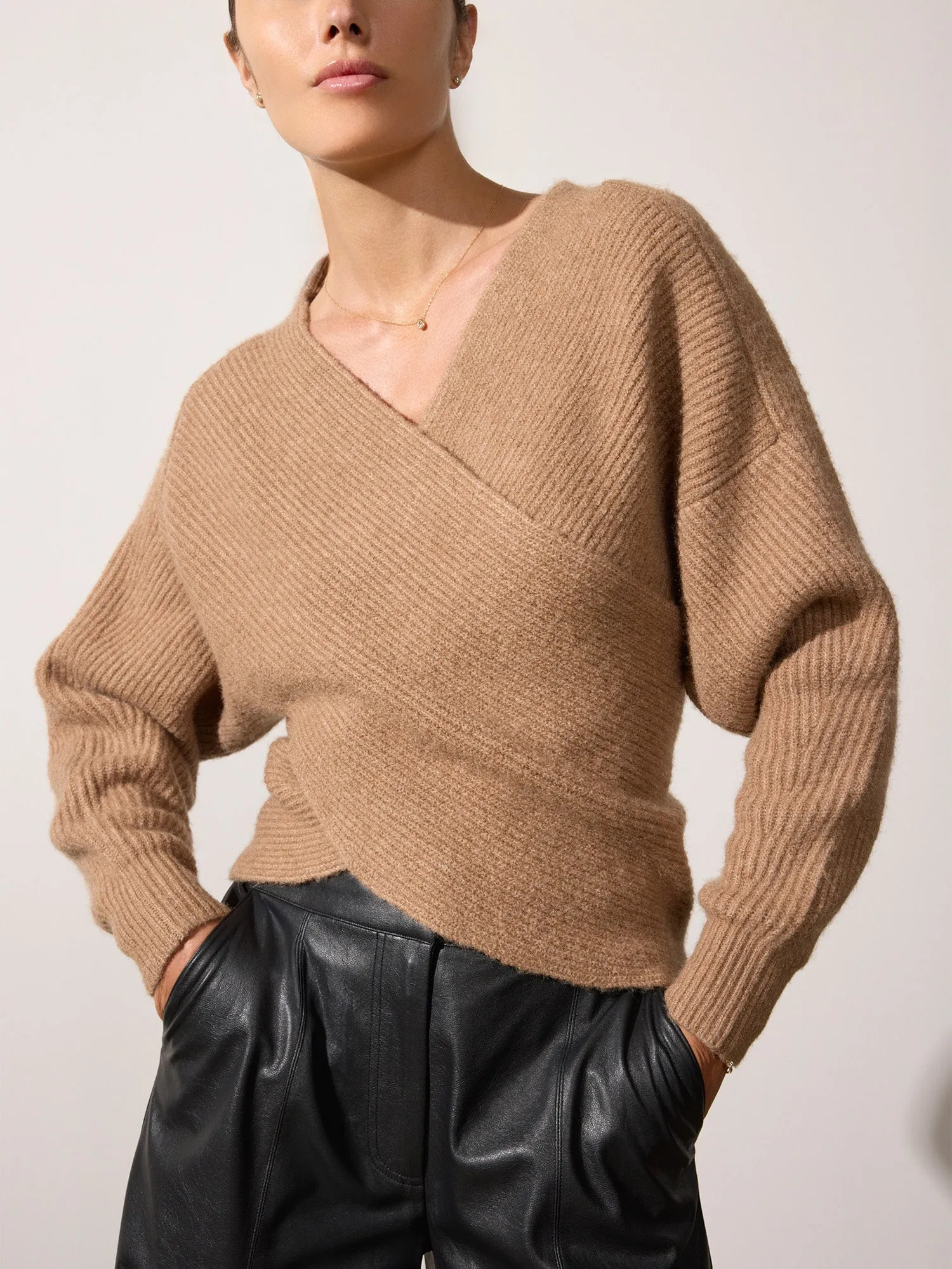 The Hughes Wrap Front Sweater