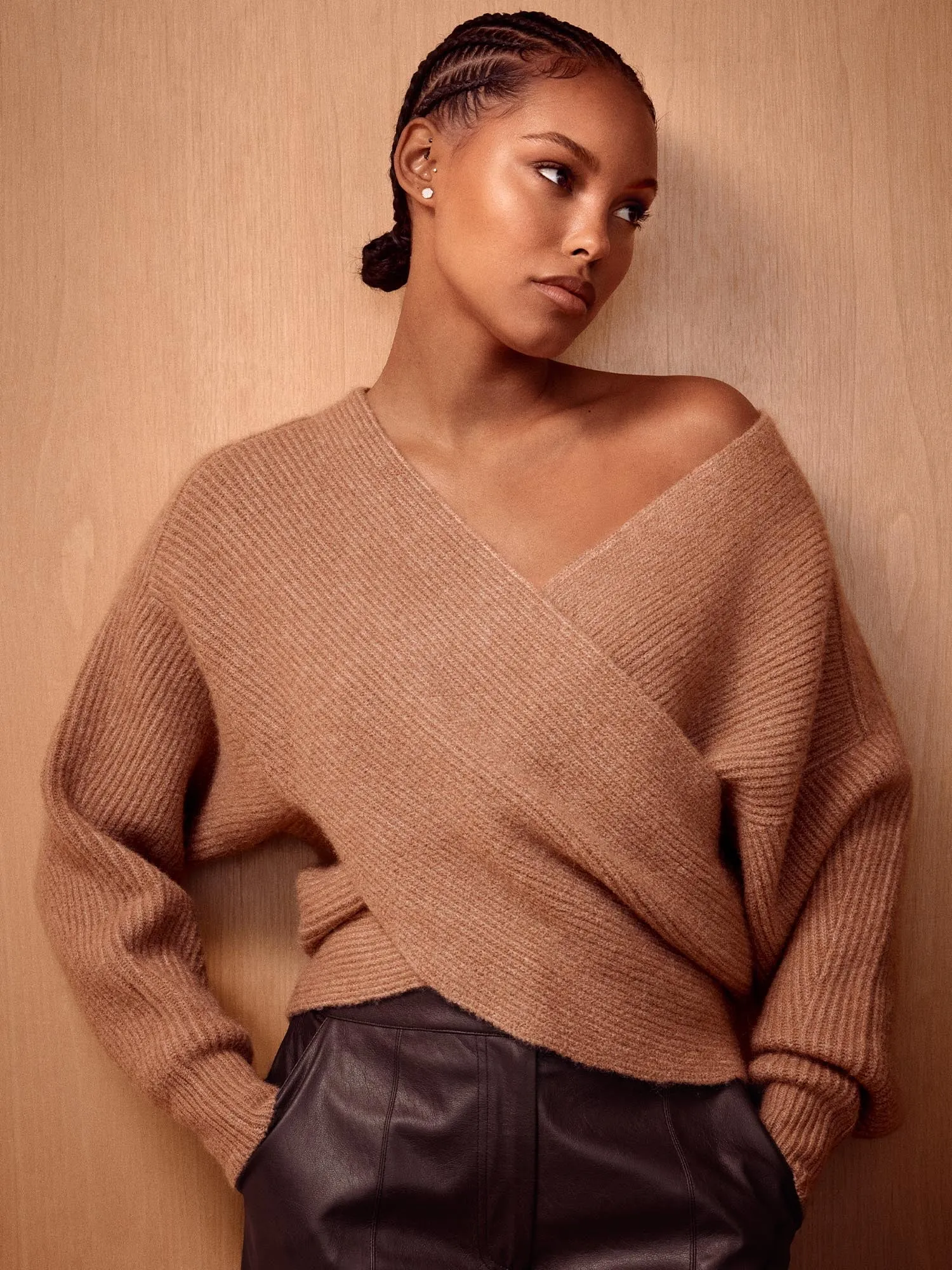 The Hughes Wrap Front Sweater