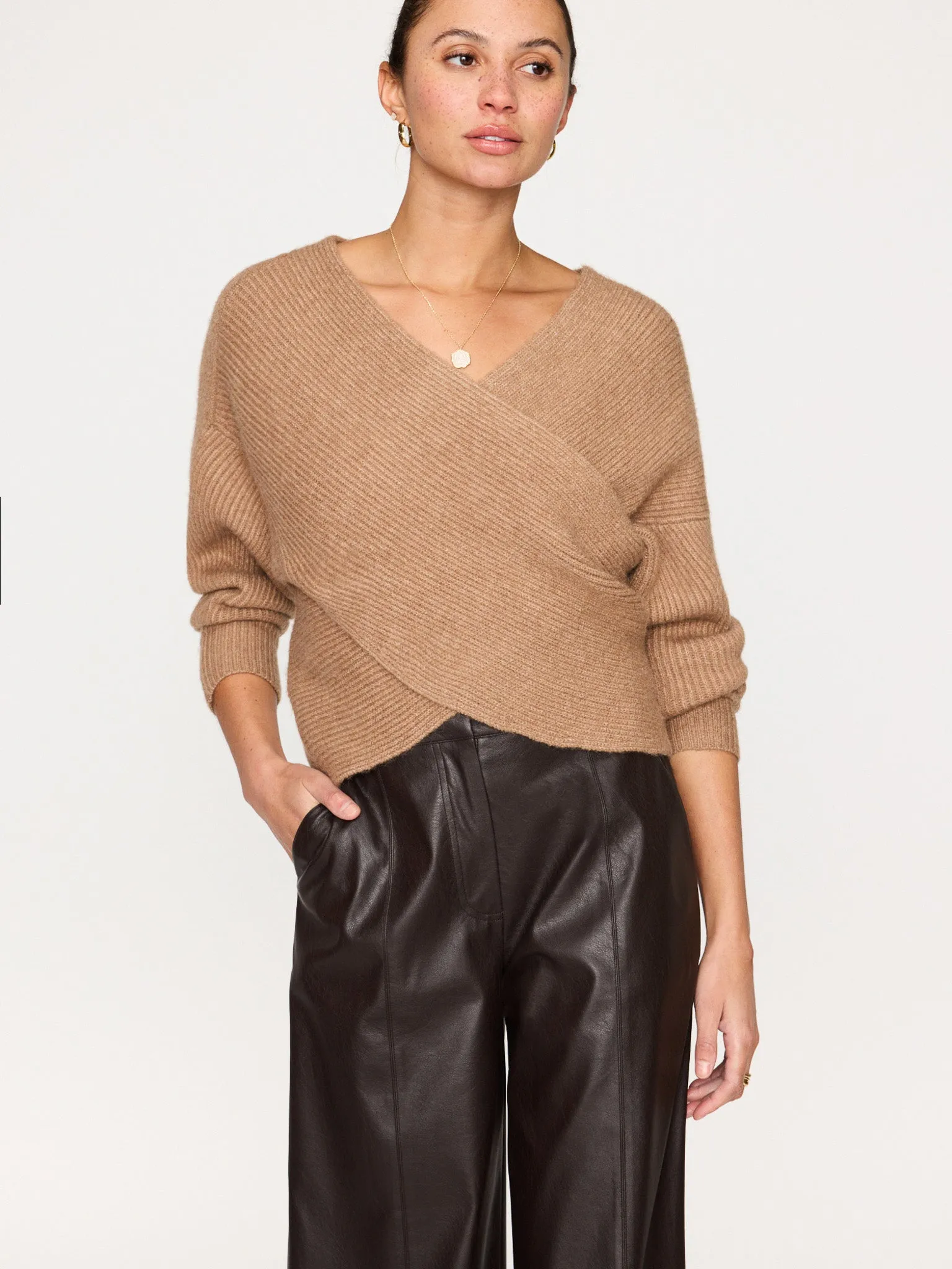 The Hughes Wrap Front Sweater