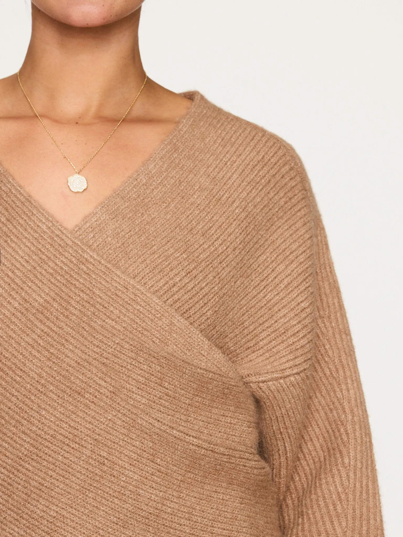 The Hughes Wrap Front Sweater