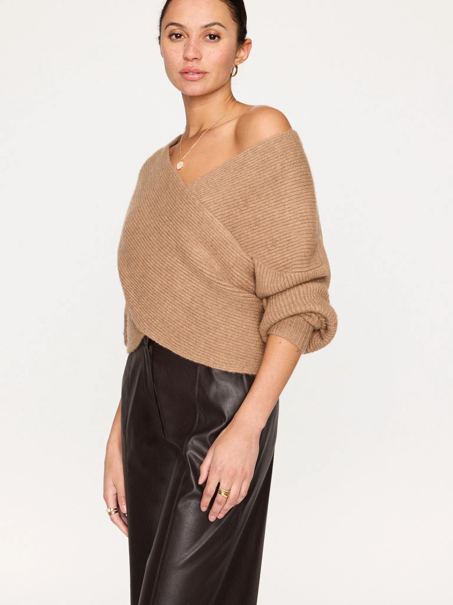 The Hughes Wrap Front Sweater