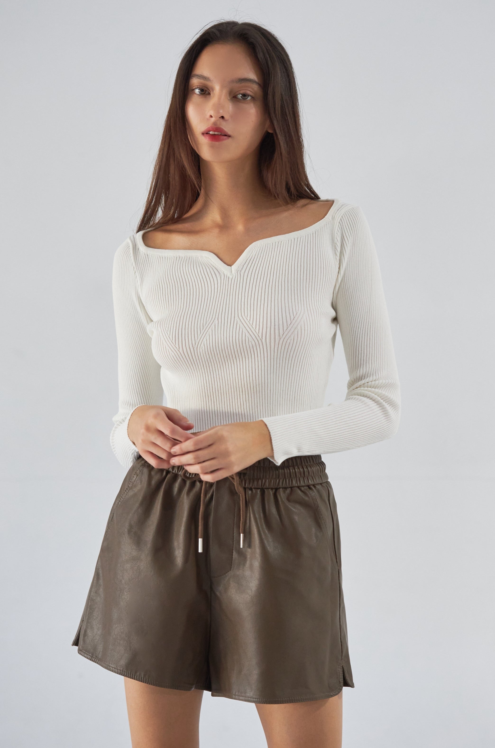 The only one knit top in beige