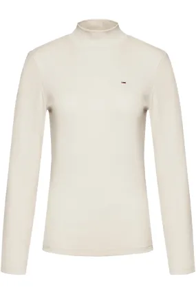 Tommy Hilfiger Women Mock Neck L/S Tee Sand