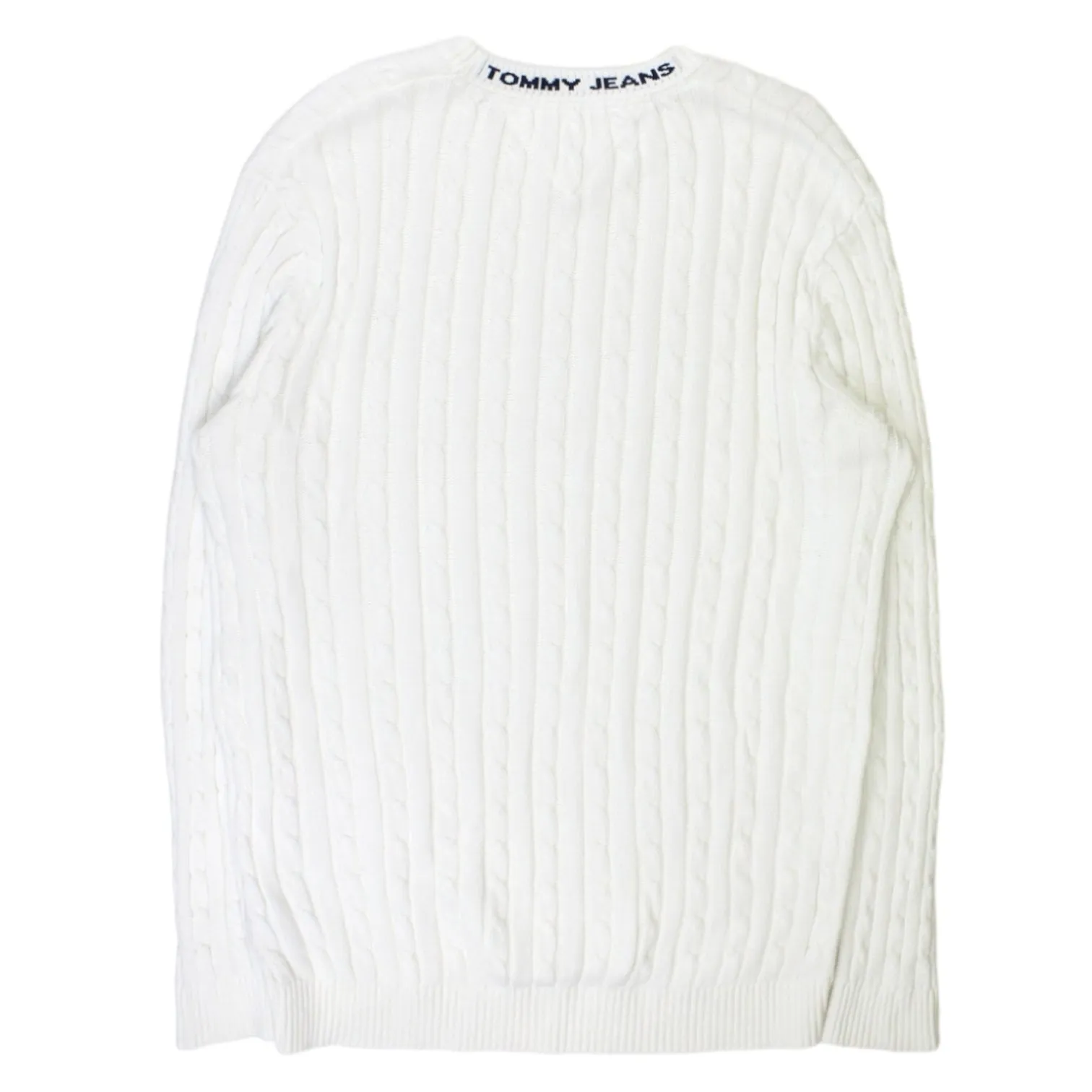 Tommy Jeans White Cable Knit Jumper