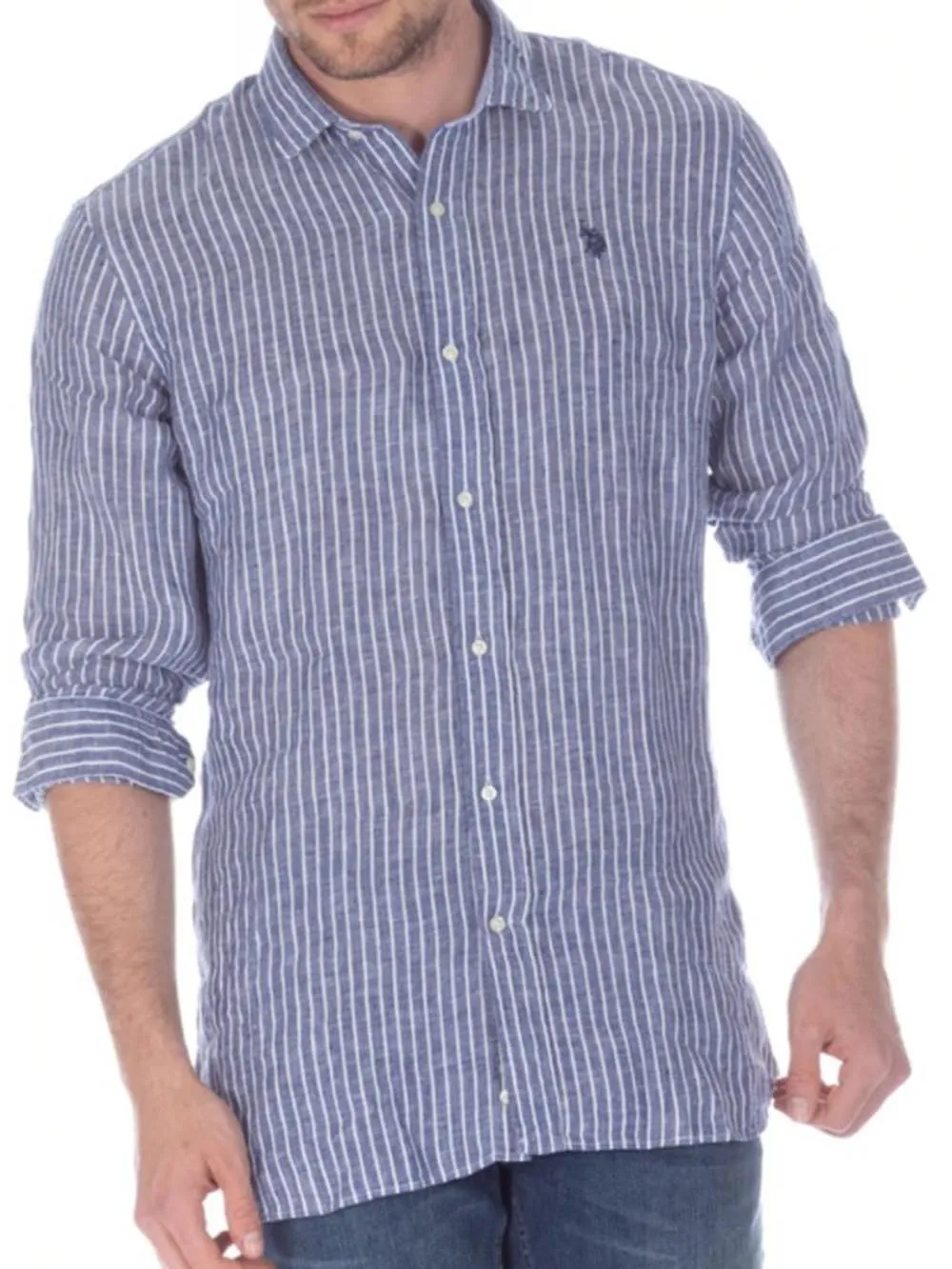 U.S. Polo Assn. Camicia Uomo 62462 53192 Blu/bianco