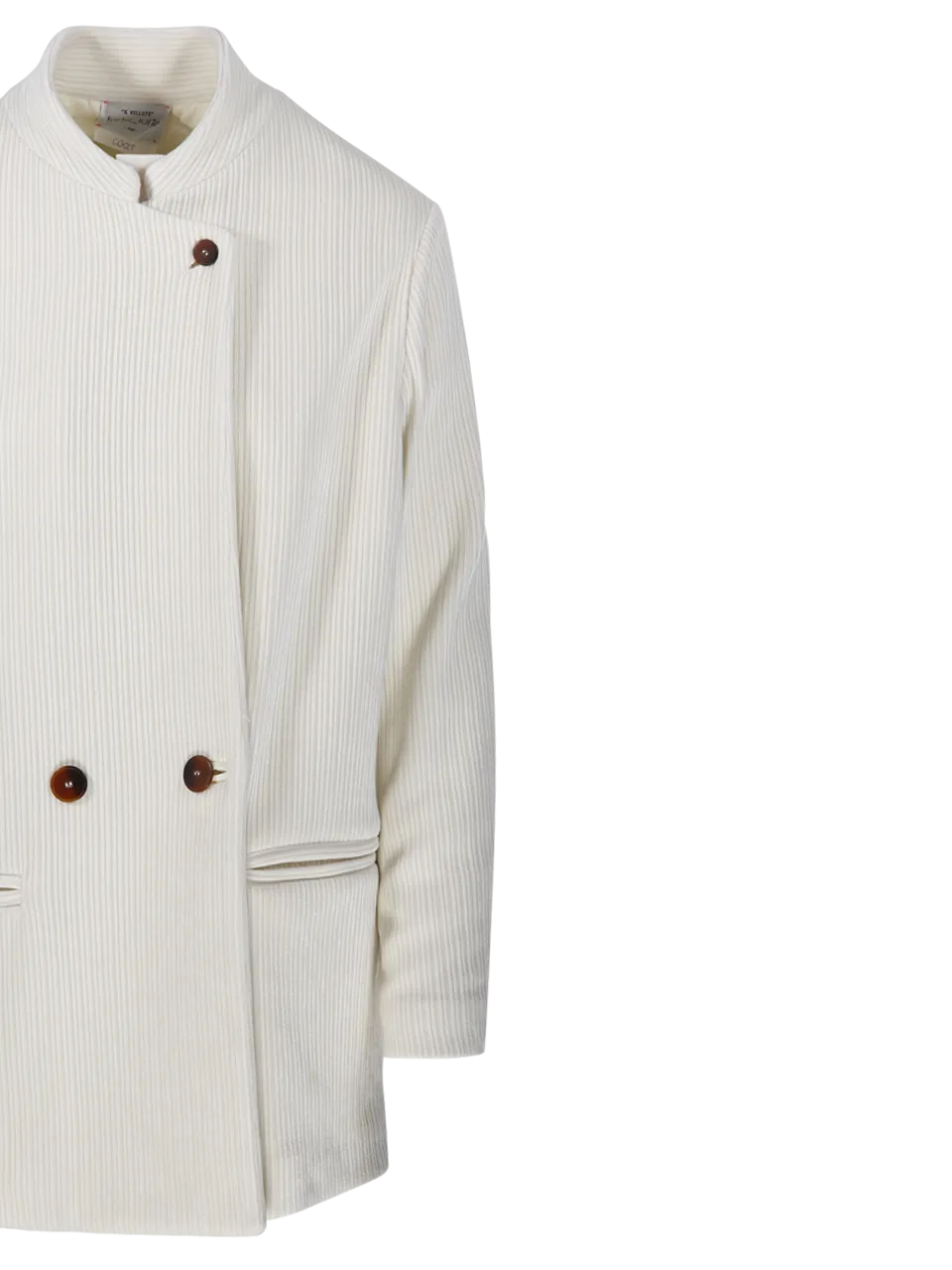 WOMAN FORTE FORTE WHITE POLYESTER KNITTED CORDUROY COAT