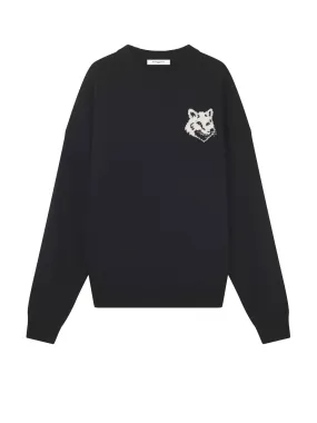 Wool sweater with frontal embroidery